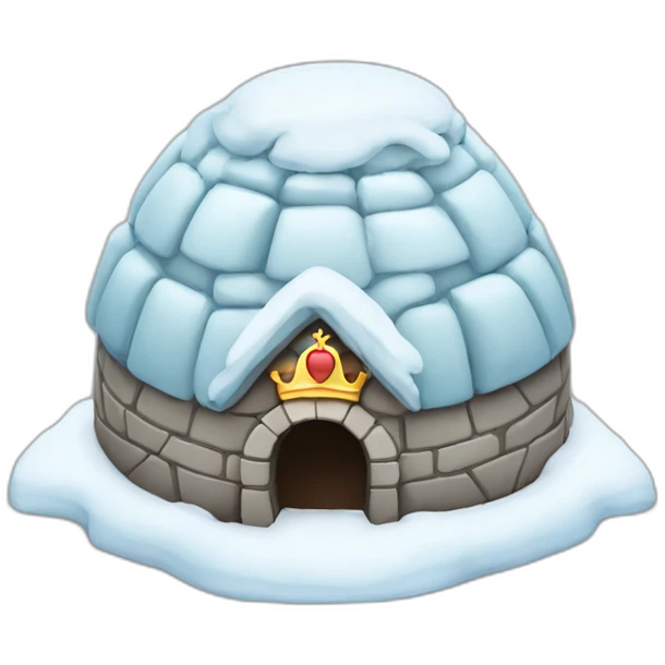 igloo with king crown on top emoji