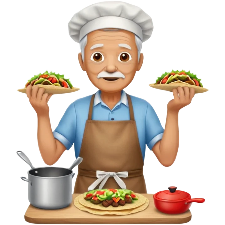 Old man cooking tacos emoji