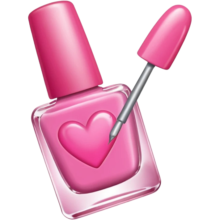 heart with a nail polish pink emoji