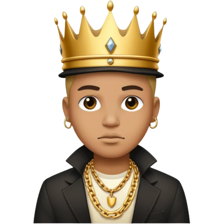 Gangster tilted crown king emoji