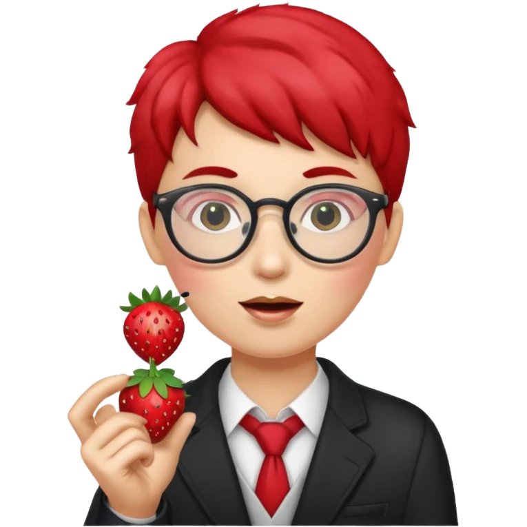 strawberry fruit be hand the mic glasses  emoji