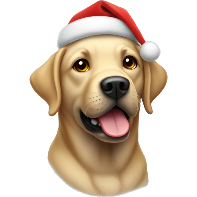 Labrador With Christmas hat emoji