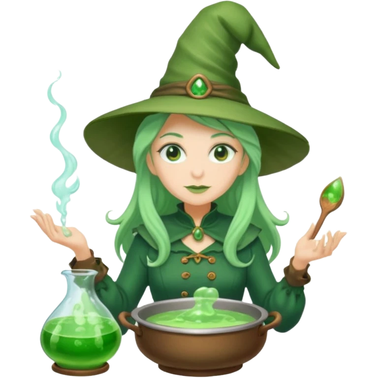 green witch cooking potion emoji
