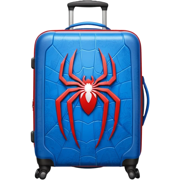 A luggage with Spider-Man emoji