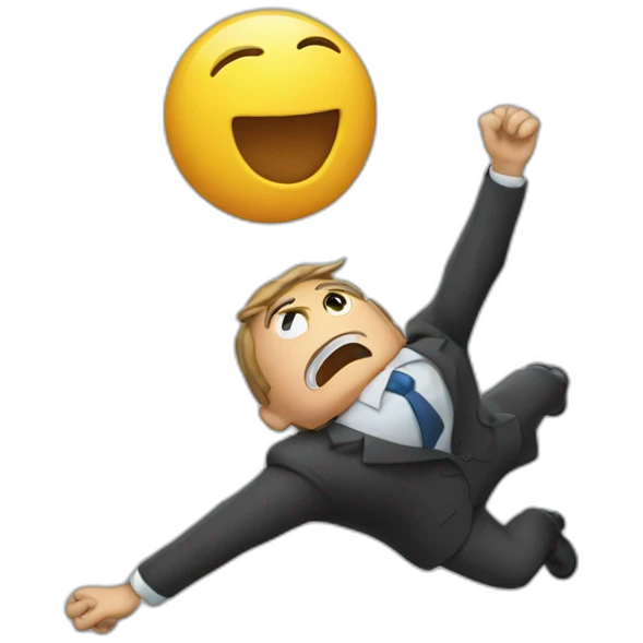 falling bussiness man emoji