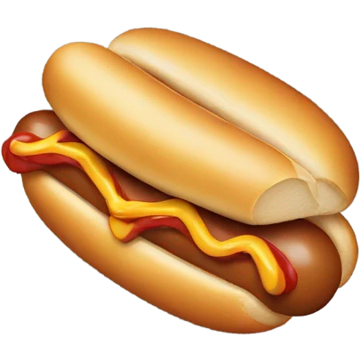 emoji eating a hotdog emoji