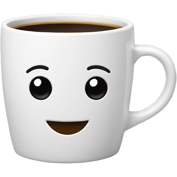 Coffee mug with the coffee smiling emoji