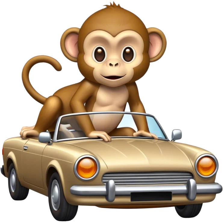 Monkey on a car emoji