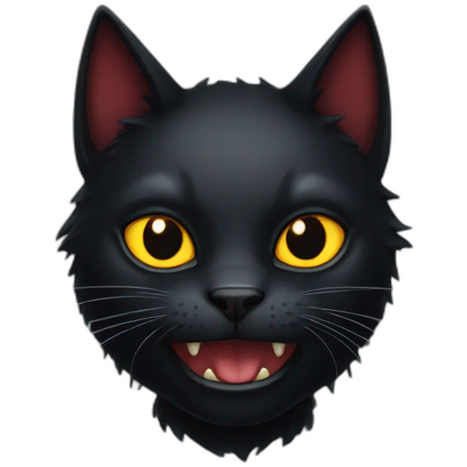 demonic black cat emoji
