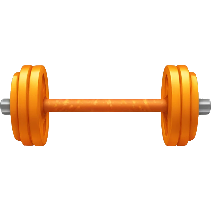 One front view of a Olympic Barbell with cheetos instead weight disks emoji