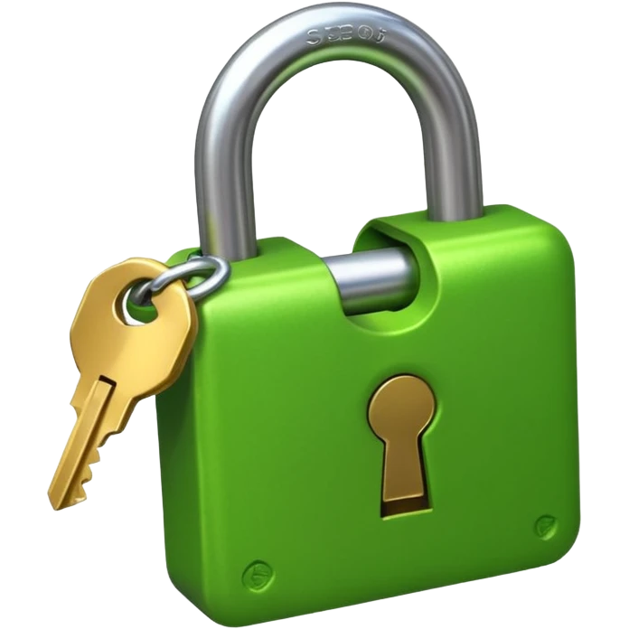 A seed germinating with a sprout sticking out of it in the shape of a pad lock with the seed being the body of the padlock and the sprout being the shackle of the padlock. emoji