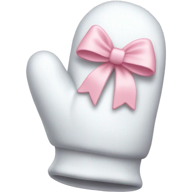 White mittens with light pink bow emoji
