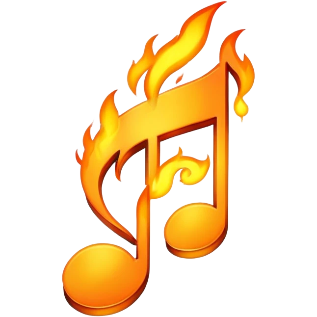 a music note on fire emoji