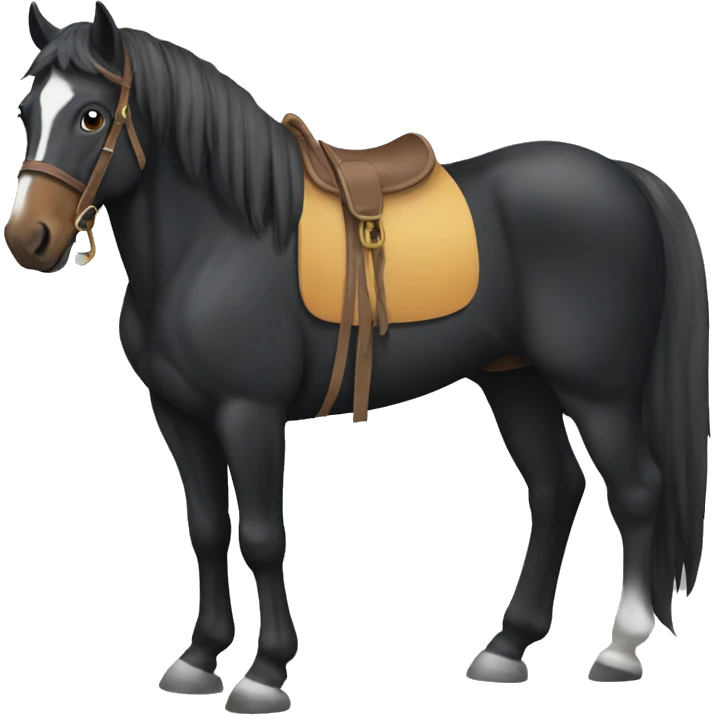 caballo color negro  emoji
