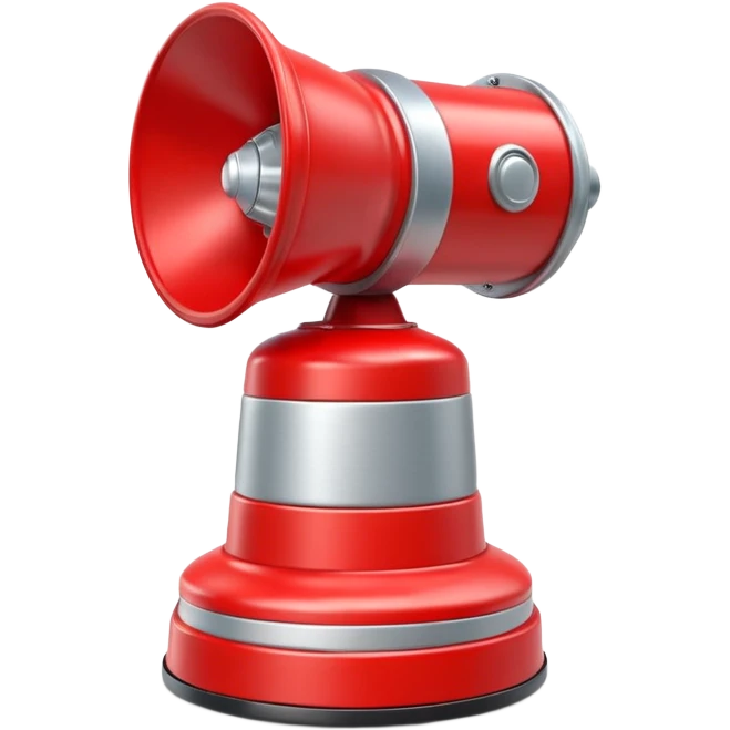 3D render of a red emergency siren light with a bright glow on top of a silver base, in Pixar-style, soft shadows, isolated on white background, professional but playful look

 emoji