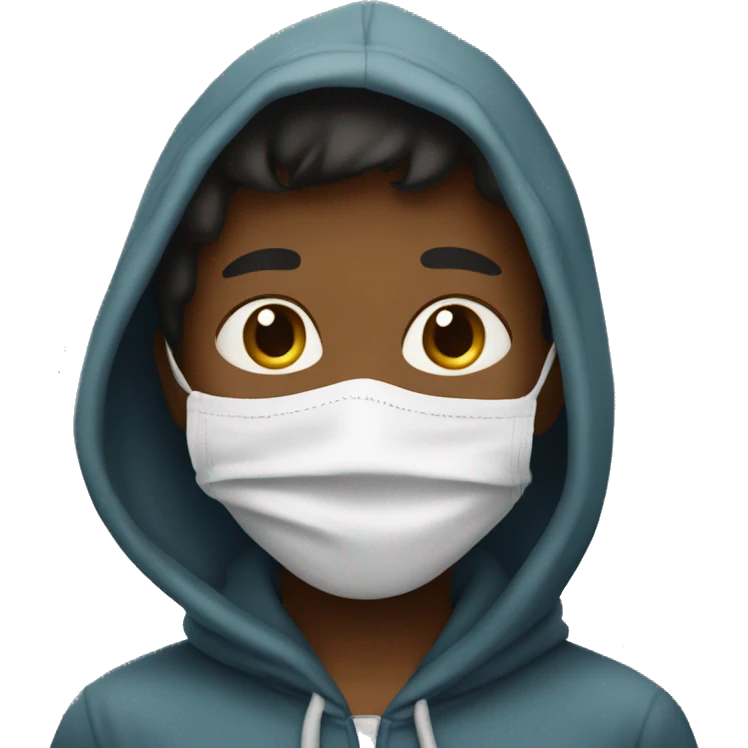 "young boy in hood wearing face mask" emoji