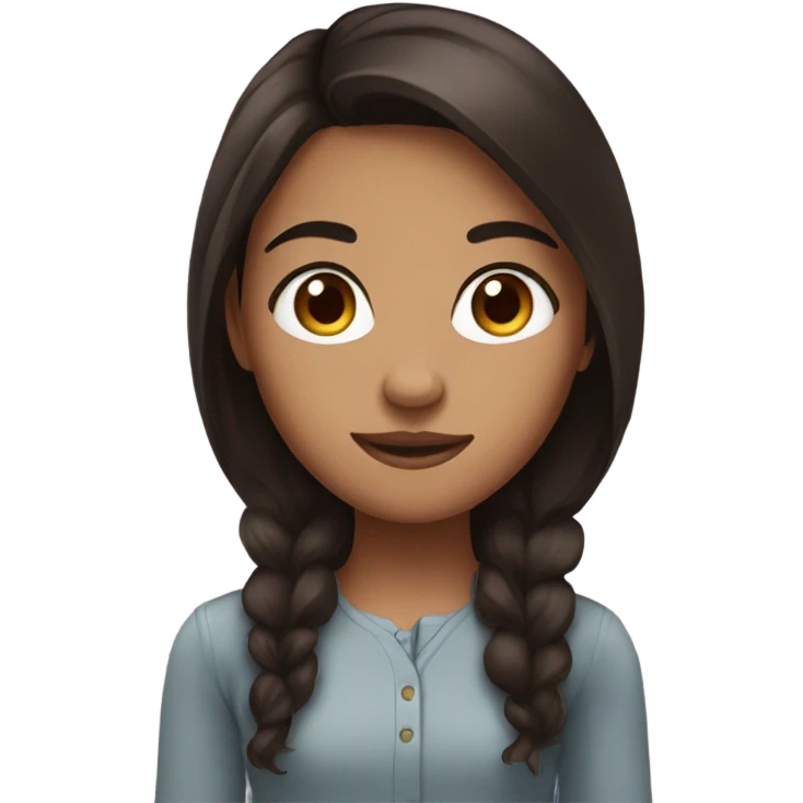 pretty girl with dark brown hair  emoji