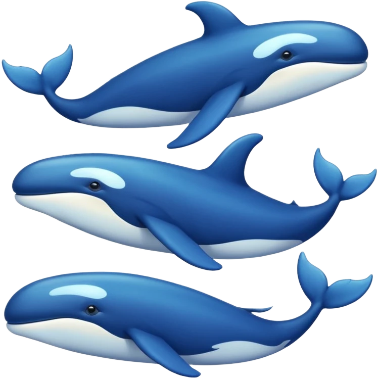 Draw a marine theme with whales for atmospheric and aesthetic stickers. Various shades of blue and a slight glow emoji