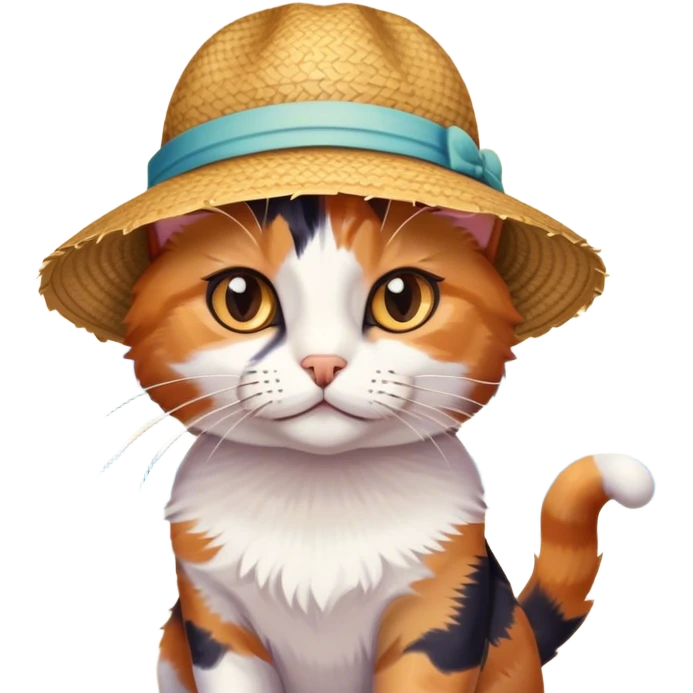 A cute cat at the beach and ocean at sunset emoji