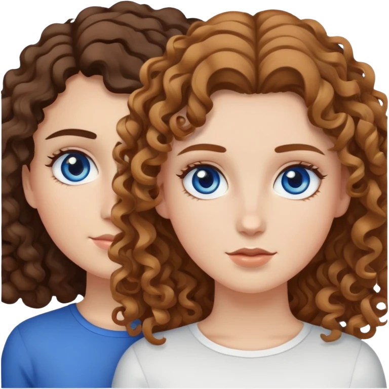 make 2 white girls make one have curly light brown hair with hazel eyes and make the other have dark hair with blue eyes emoji