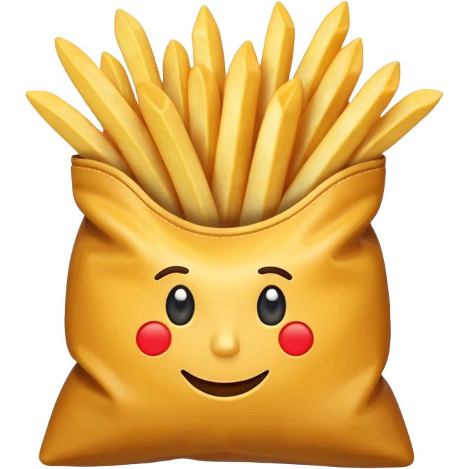 arrow pointing to fries in bag emoji