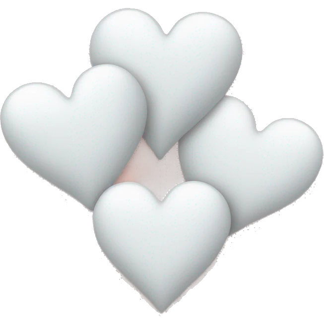 Three white hearts emoji