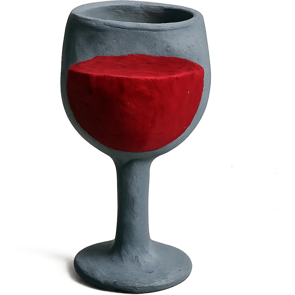 a glass of red wine, claymation style emoji
