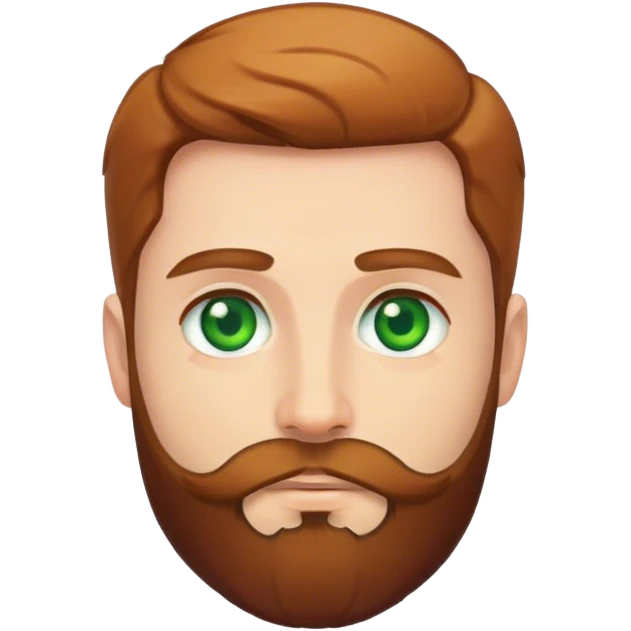 Man with beard green eyes emoji