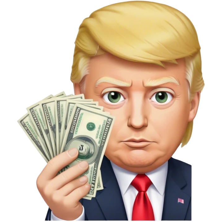 Donald Trump gives away money emoji