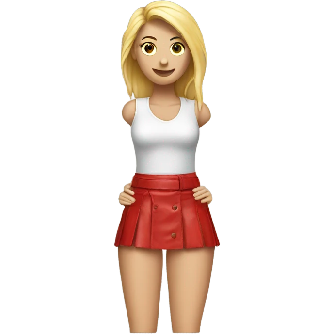 Red leather mini skirt isolated emoji