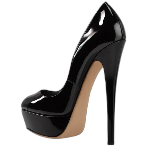 Black Patent Leather Daffodile Platform Heels emoji