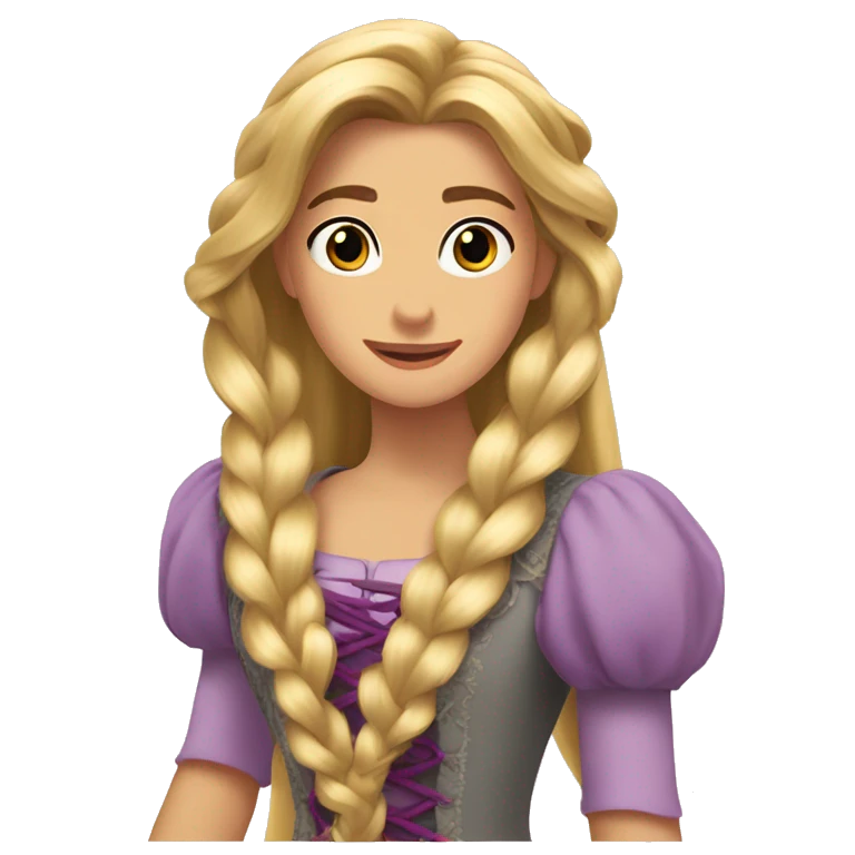Rapunzel blanca y mujer emoji