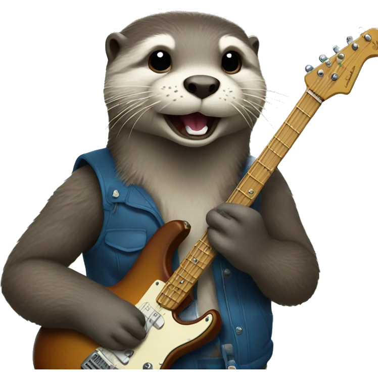 Otter in a rock band emoji