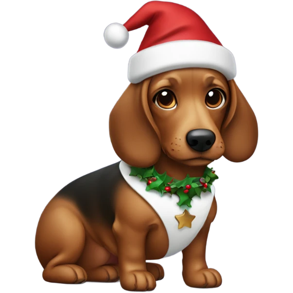 Dog wearing chrismast colthes ( teckel ) emoji