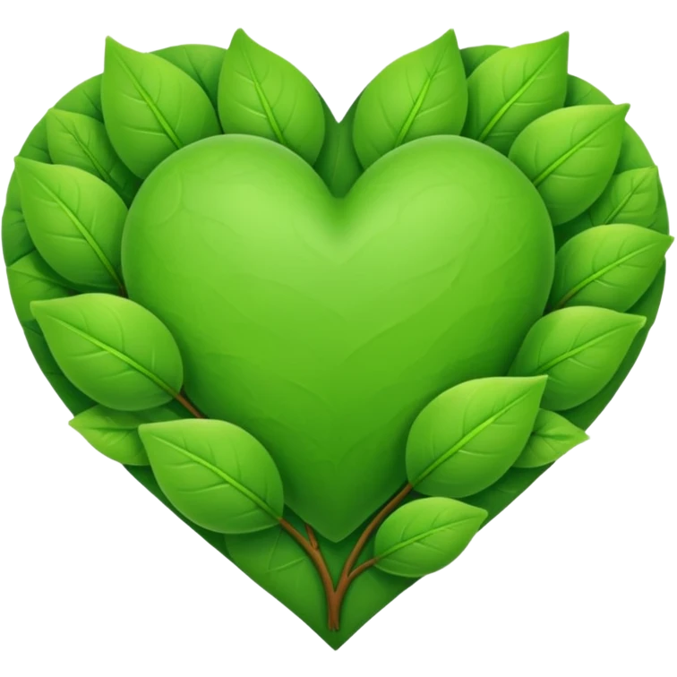 heart with spring green leaves emoji