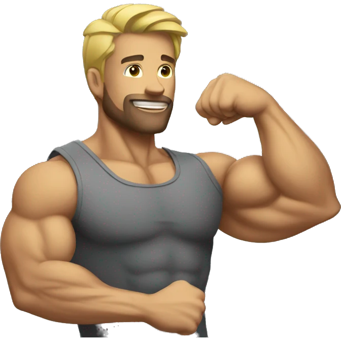 men doing biceps emoji