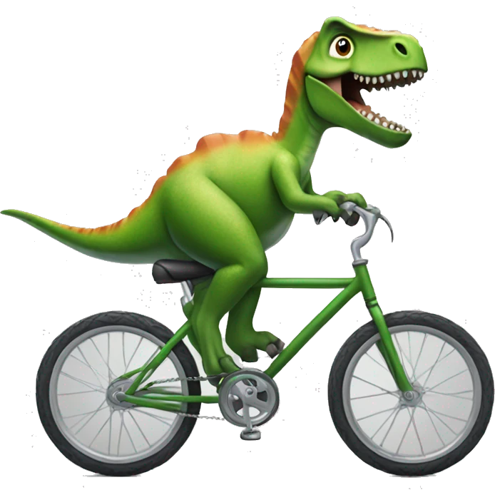 Dinosaur riding bike  emoji