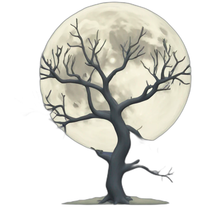 full moon and branches  emoji