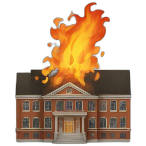 American school in fire emoji