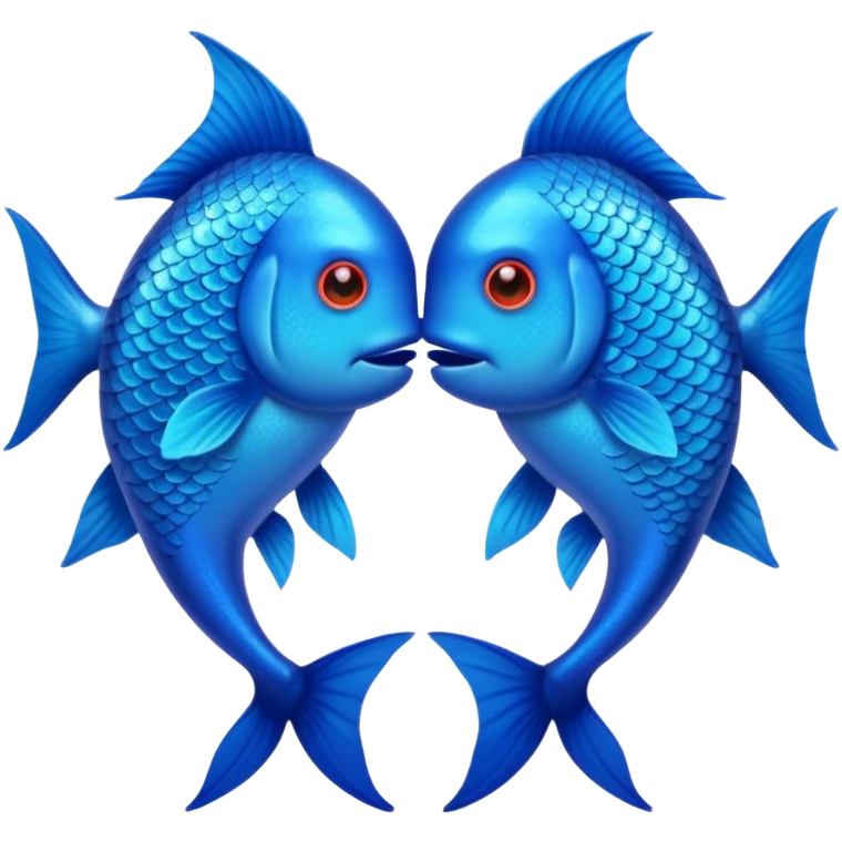 two blue fishes kissing emoji