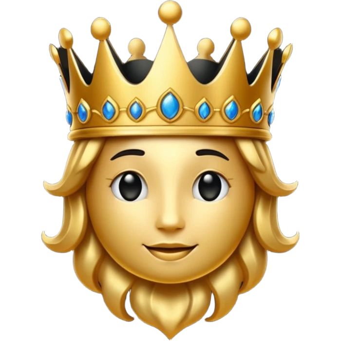 luxury black and gold emoji with royal crown, ornate golden swirls, premium VIP style, elegant and glossy, dark background, glowing edges, rich and exclusive look, suitable for Telegram emoji pack emoji