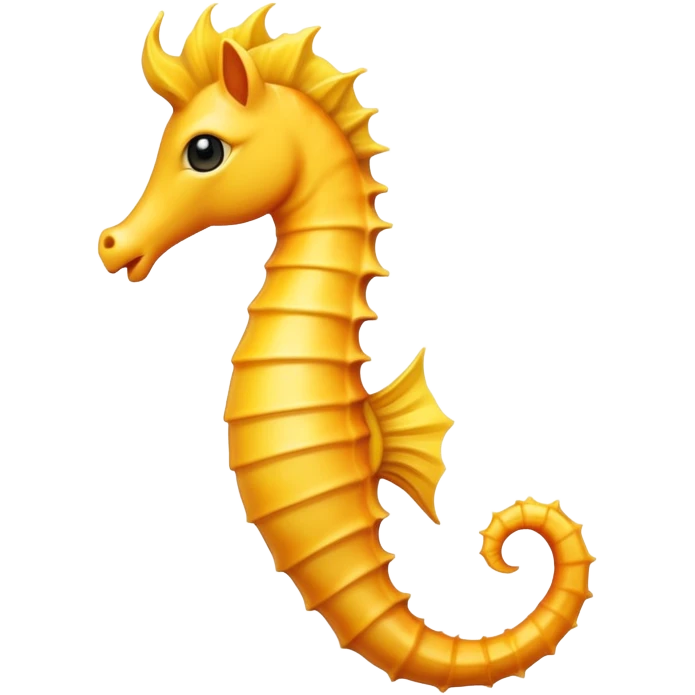 a seahorse emoji that is yellow and has black eyes with goku hair and a low taper fade emoji