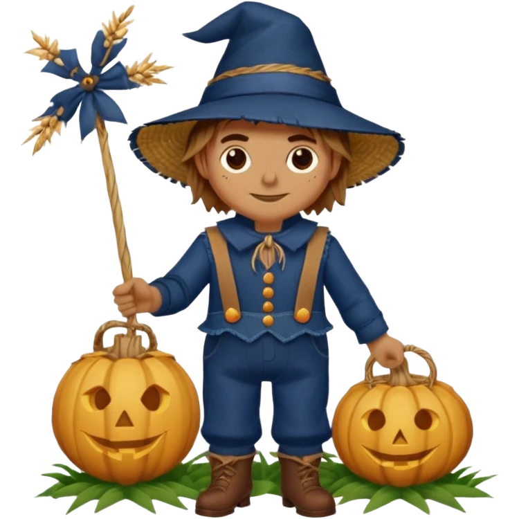 The Scarecrow from The Land of Oz with dark blue outfit emoji