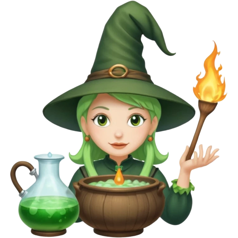 green witch cooking potion emoji