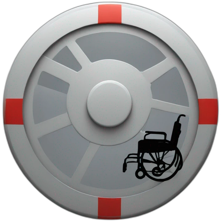 stop sign  in the wheel of a wheel chair emoji
