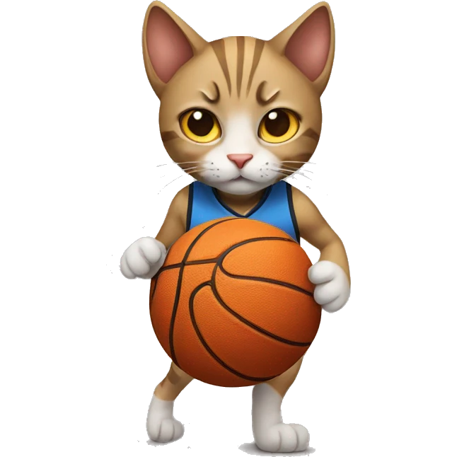 Cat playing basketball  emoji