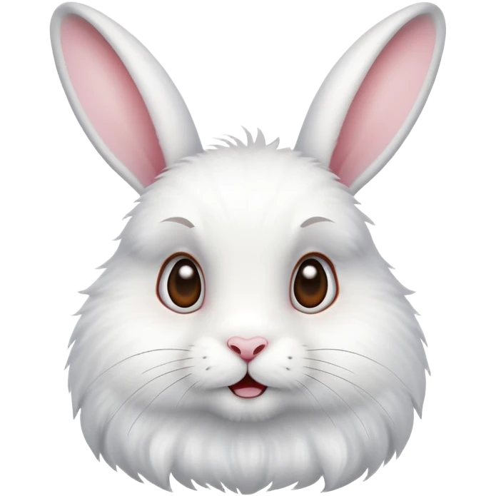 white rabbit with a playful expression emoji