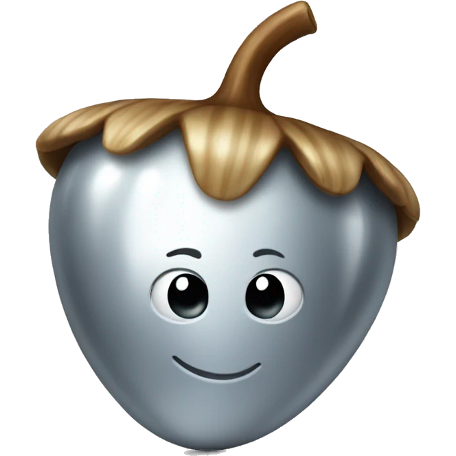 SINGLE shiny silver acorn emoji
