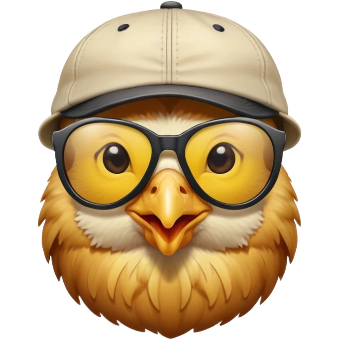 chicken with sunglasses and a cap emoji