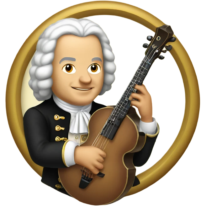 Johann Sebastian Bach midget holding banjo emoji